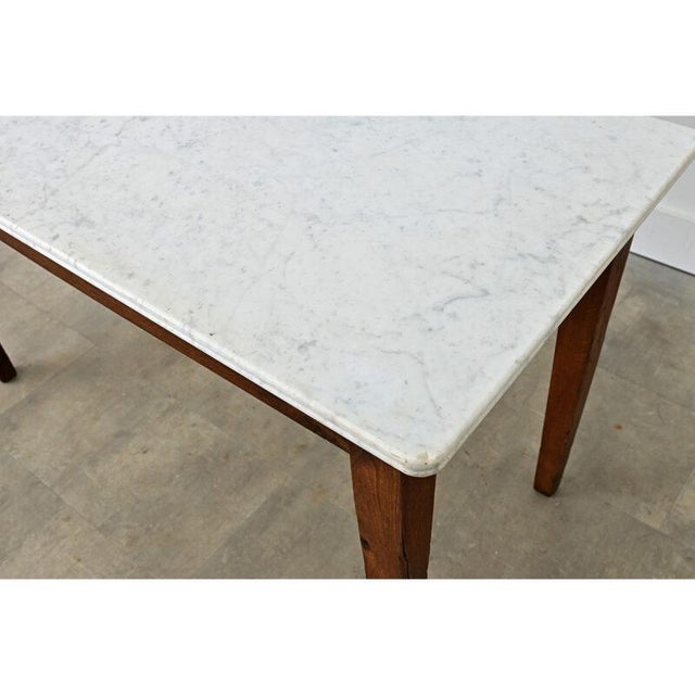 French 19th Century Oak & White Marble Console For Sale - Image 10 of 15