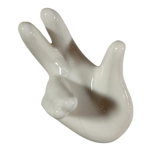 Super Cute, White Ceramic Hand Business Card Holder