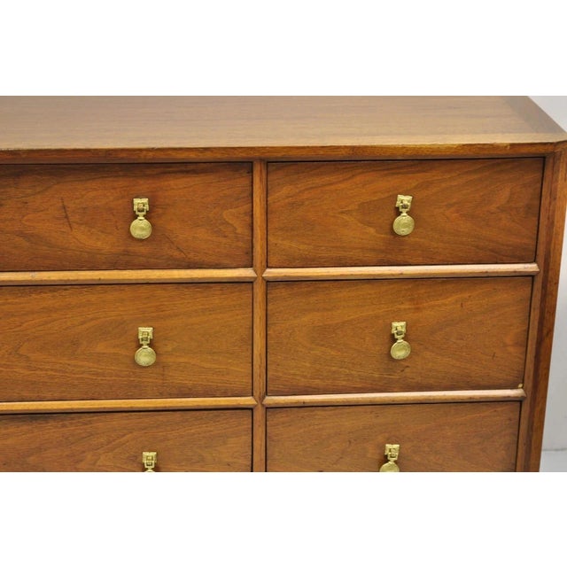 Brown Vintage John Stuart Casalinda Mid Century Modern Walnut Credenza Triple Dresser For Sale - Image 8 of 15