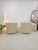 Cream Vintage Cream Leather MCM Postmodern Swivel Glider Chair Pair 28" Wide For Sale - Image 8 of 15