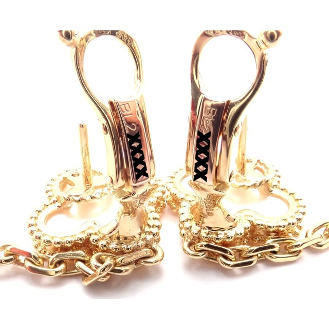 Van Cleef & Arpels Yellow Gold Magic Alhambra Mother of Pearl Earrings, Pair For Sale - Image 13 of 14