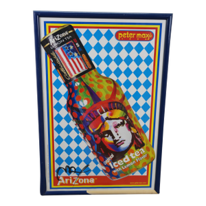 1998 Peter Max Arizona Iced Tea Liberty Bottle Poster Signed Rare Framed 38"