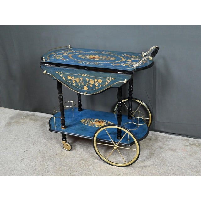 Service Trolley in Sorente Marquetry, Italy, 1960s For Sale - Image 4 of 18