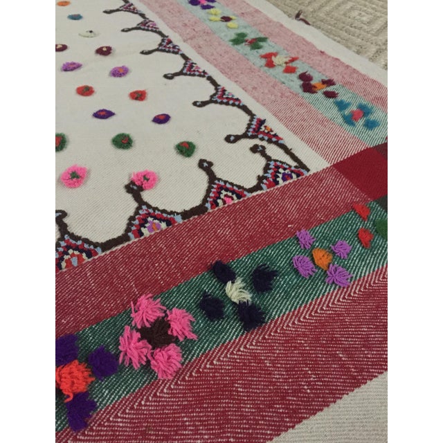 Textile 1940s Wedding Blanket Vintage Persian Qashqai For Sale - Image 7 of 13