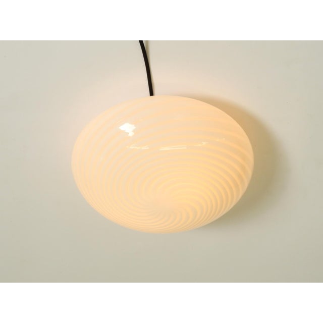 Swirl Flush Mount in Glass and Metal Base, 1980s For Sale - Image 9 of 18