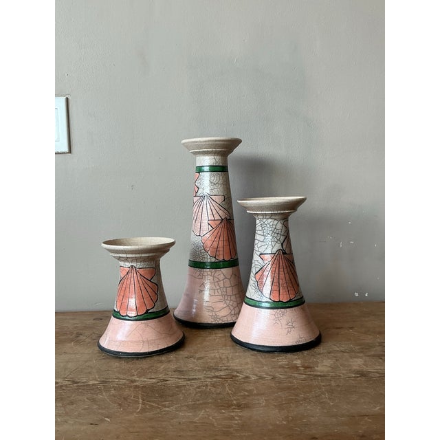 Vintage Boho Clam Shell Candle Holders - Set of Three For Sale - Image 11 of 12