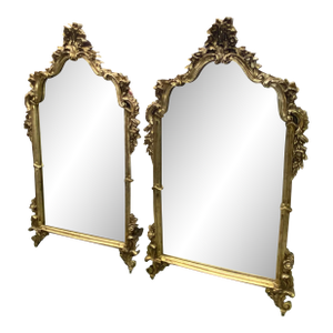 Pair of 20thc Gilt Rocco Style Mirrors