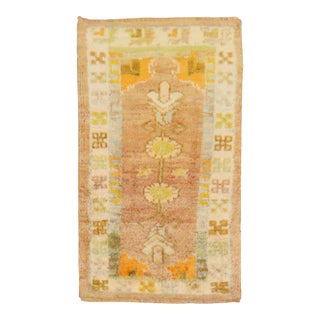 Warm Vintage Oushak Rug rug no.j3387 For Sale