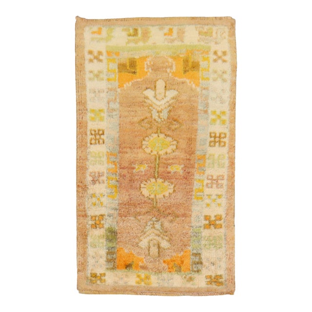Warm Vintage Oushak Rug rug no.j3387 For Sale
