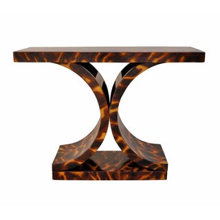 Vintage Faux Tortoiseshell Console Table For Sale