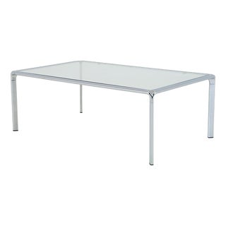 Mid-Century Modern Italian Bauhaus Rectangular Coffee Table in Chrome and Glass, 1980s For Sale