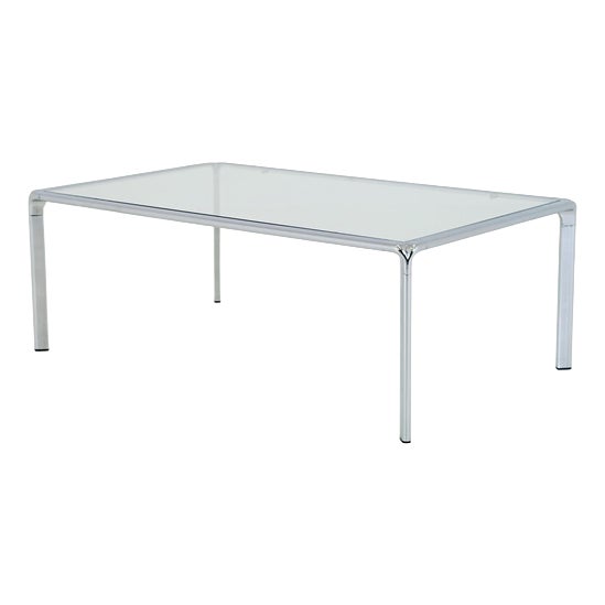 Mid-Century Modern Italian Bauhaus Rectangular Coffee Table in Chrome and Glass, 1980s For Sale