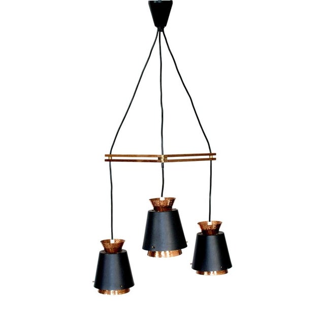 Mid-Century Copper 3-Light Pendant, Norway, 1960s For Sale - Image 10 of 10