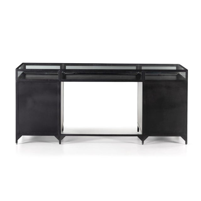 Black Four Hands Shadow Box Executive Desk - Black For Sale - Image 8 of 12