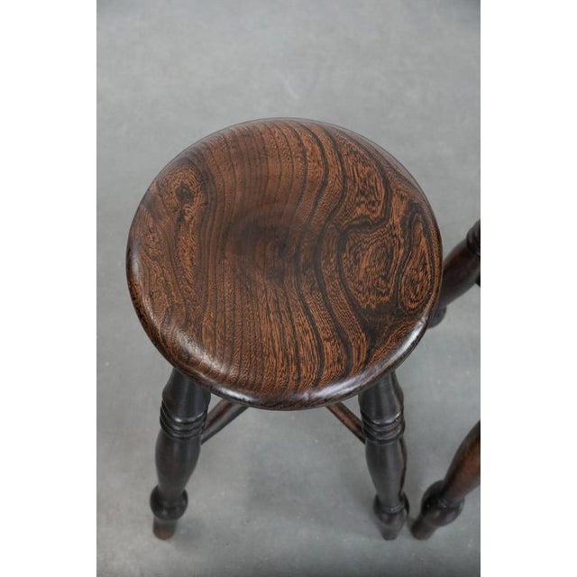 Antique English Windsor Stools, 1700s, Set of 2 For Sale - Image 5 of 13