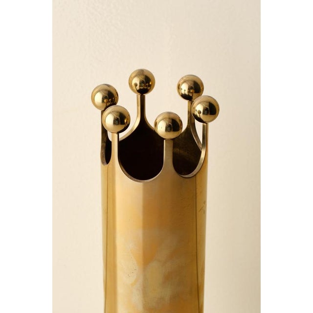 Pierre Forssell vase/sculpture, solid brass. This piece is attributed to the mentioned designer/maker. It has no...