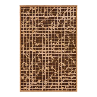 Oriental Ziegler Brown Beige Hand-Knotted Wool Rug - 8'9'' X 12'0'' For Sale