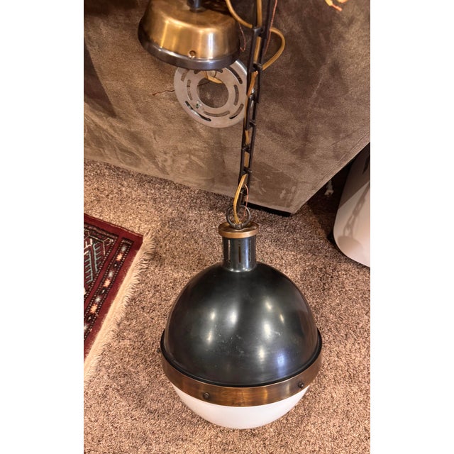 Thomas O'Brien 1990s Thomas O'Brien Hicks Large Pendant in Bronze For Sale - Image 4 of 10