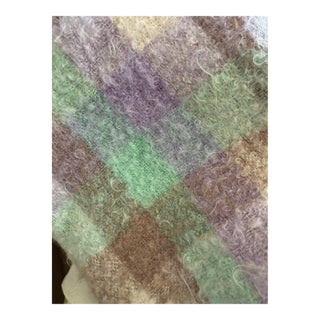 Vintage Plaid Mohair Blanket-Made in Scotland For Sale