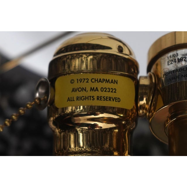 1970s Chapman Empire Style Brass Table Lamp W/Shade For Sale - Image 11 of 11