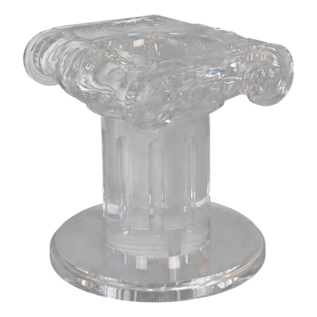 Vintage Hollywood Regency Pedestal Column in Acrylic For Sale