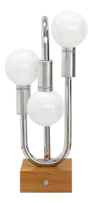 Chrome Bent Tube Design Mid-Century Modern Table Lamp