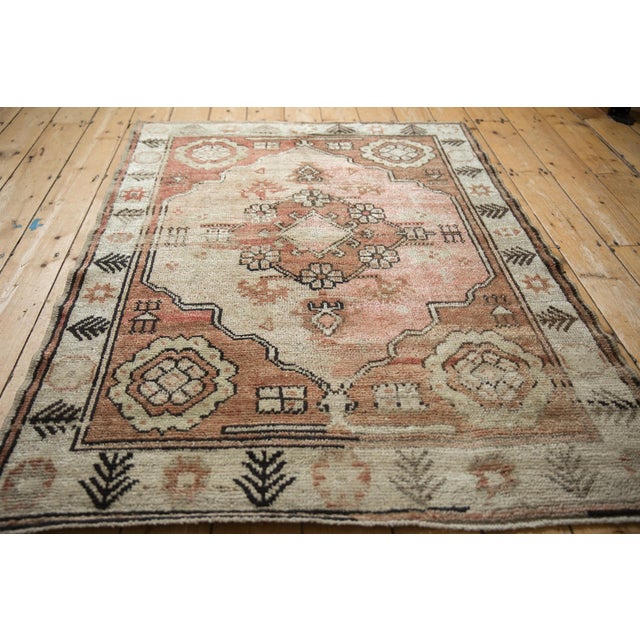 1980s Vintage Distressed Oushak Square Rug - 3'11" x 5'2" For Sale - Image 5 of 11