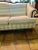 Wood Vintage Camel Back Sofa With Wood Trim and New Upholstery For Sale - Image 7 of 13