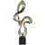 This striking John Richard sculpture features an abstract, flowing shape in a shiny gold finish, set on a solid black...