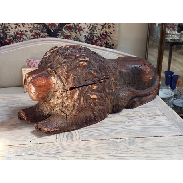 Baroque Exceptional Carved Baroque Recumbent Lion, C. 1740 For Sale - Image 3 of 5