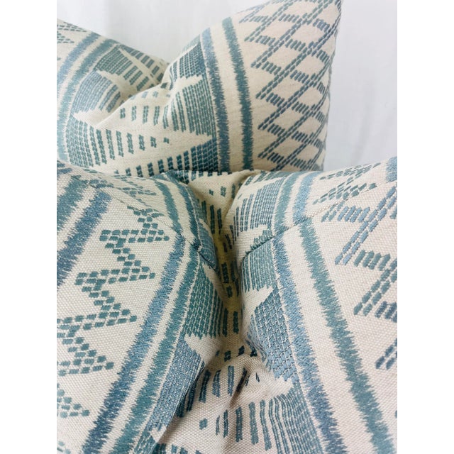 Transitional Fabricut "Sangha Enchanted" Embroidery on Linen 22" Pillows-A Pair For Sale - Image 3 of 5