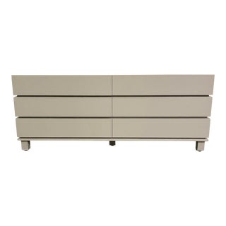 1970s Modern Gray Lacquered Lowboy Dresser For Sale