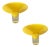 Mid 20th Century Pair of Yellow Murano Glass Stem Dish Candlestick Holders, Pair For Sale