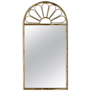 Mid-Century Modern Italian Faux Bamboo Gilt Metal Mirror For Sale