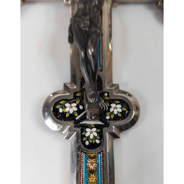 19th Century Italian Micro Mosaic Crucifix House Cross, Vatican Rome For Sale - Image 10 of 17