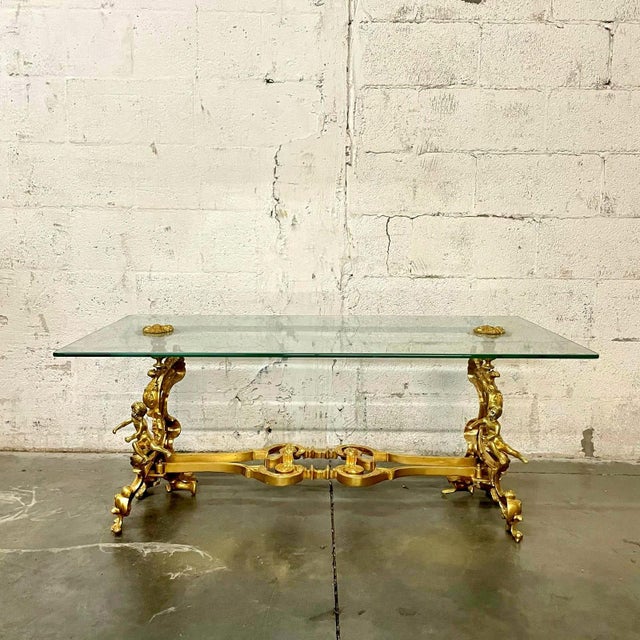 1990s French Louis XVI Style Coffee Table – Glass Top For Sale - Image 11 of 11