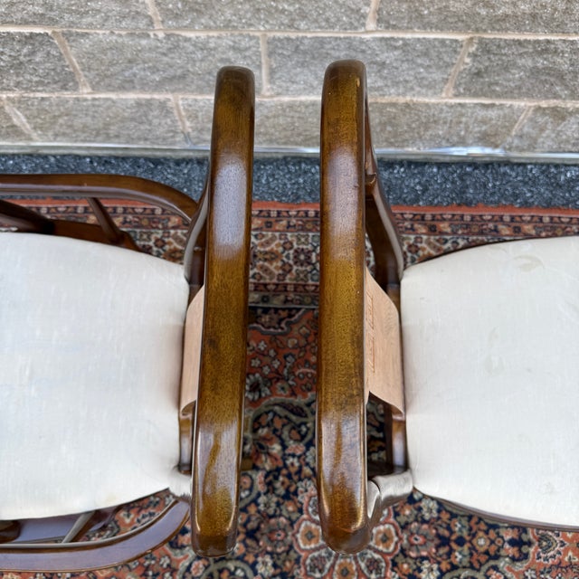 Brown Vintage Universal Furniture Asian Ming Style Armchair & Side Chair in Dark Brown & Burl Wood For Sale - Image 8 of 15