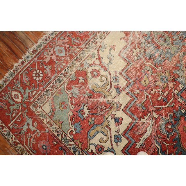 Late 19th Century Heriz Serapi Distressed Rug, 8'8'' X 11'5'' For Sale In New York - Image 6 of 12