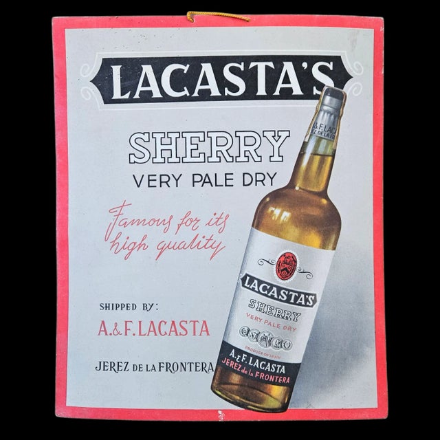 Advertising Cardboard from Lacastas Sherry, 1920s For Sale - Image 4 of 4