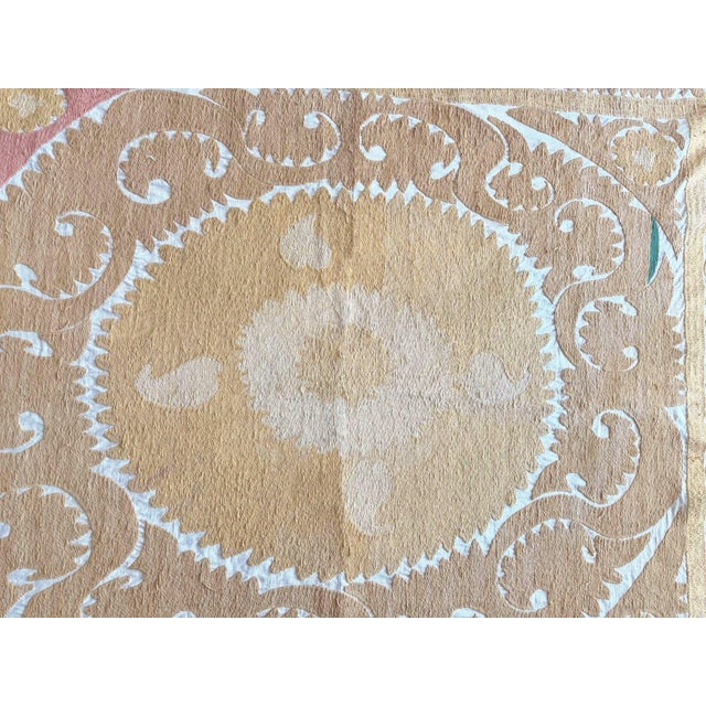 Textile Decorative Suzani Tablecloth From Asian For Sale - Image 7 of 8