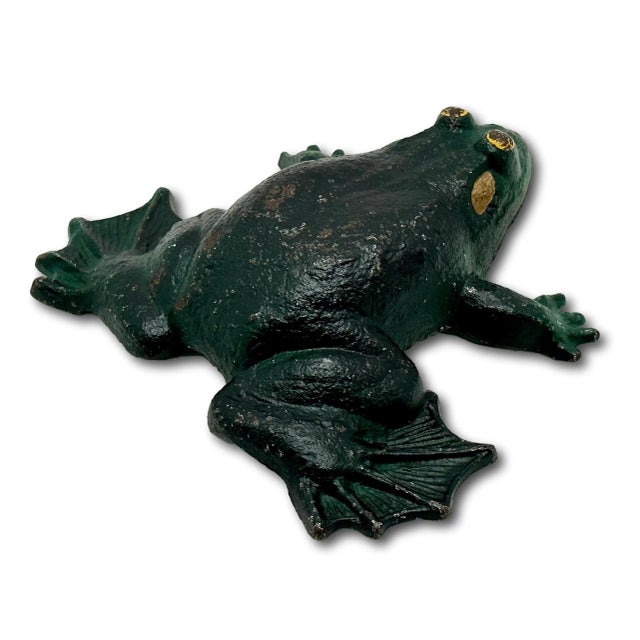 Metal Unusual Vintage 1930s American Cast Iron Frog Doorstop Doorstop by Wilton Products in Pennsylvania For Sale - Image 7 of 18