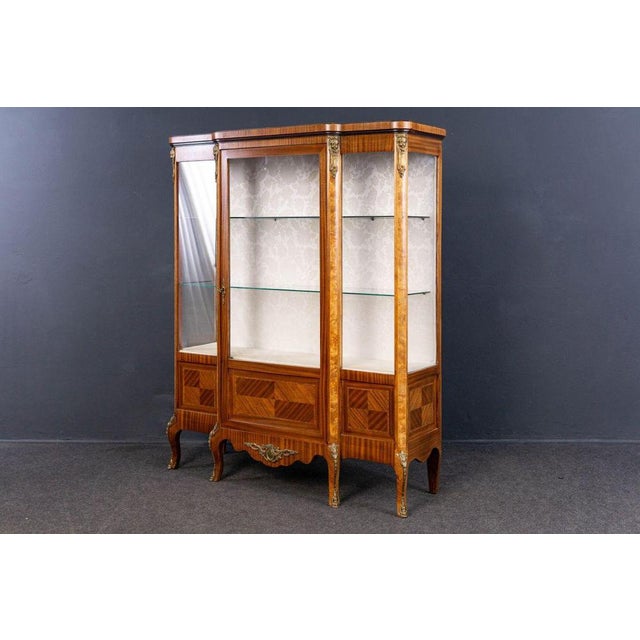 Brown Mid-Century Baroque Style Showcase Cupboard For Sale - Image 8 of 16