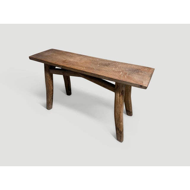Andrianna Shamaris Teak Wood Wabi Sabi Bench For Sale - Image 4 of 5