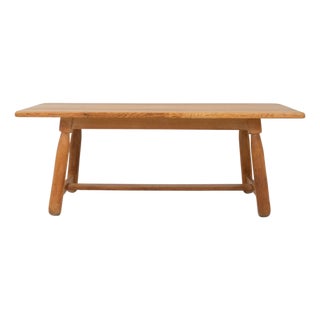 20th Century Belgian Oak Trestle Dining Table For Sale