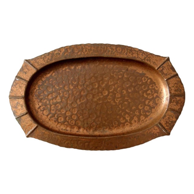 Vintage Schaefer Hammered Copper Tray For Sale
