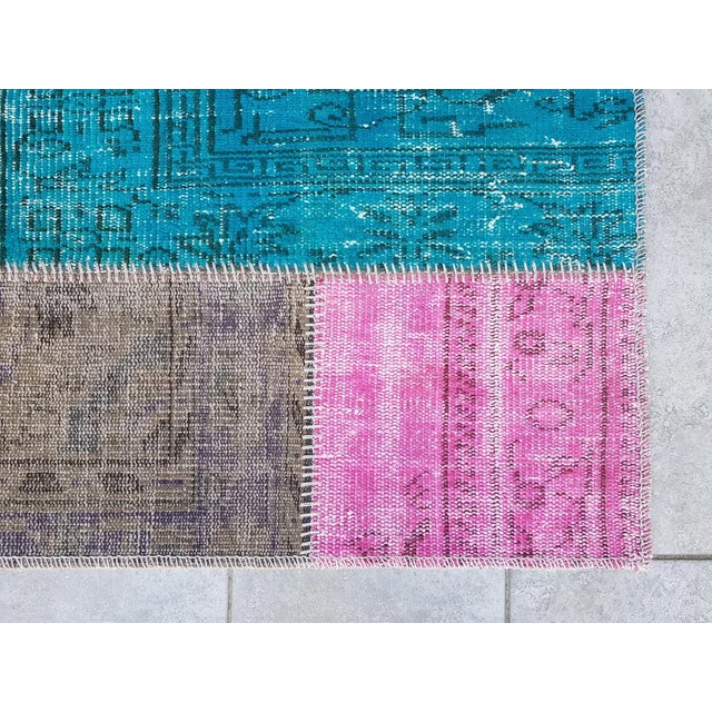 Mid 20th Century Bohemian Handknotted Wool RunnerBohemian Handknotted WooL Runner For Sale - Image 4 of 10