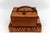 Antique 20th Century Victorian calf-leather jewellery case with a brass locking mechanism, key, and fittings, and...