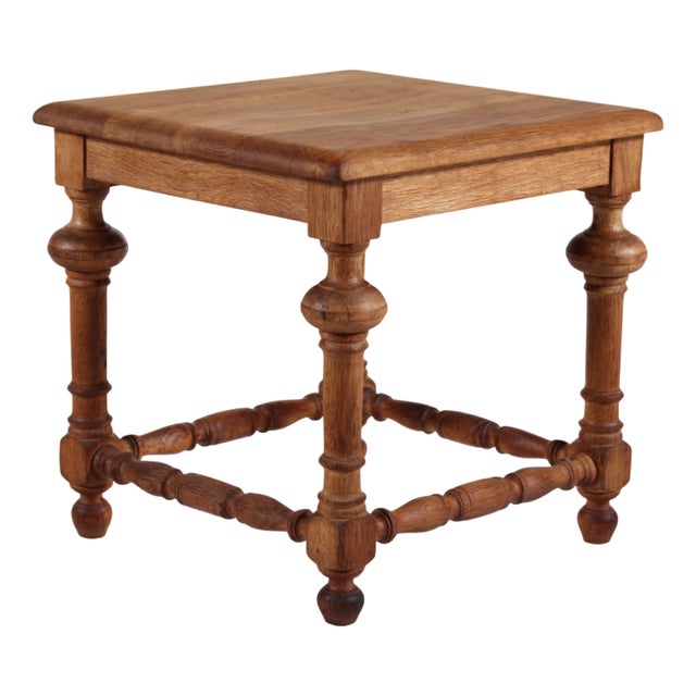 Historicism Danish Brutalist Hand-Turned Oak Stool from Axel Einar Hjorth, 1900s For Sale