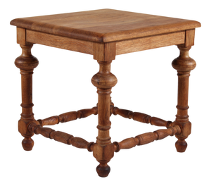 Historicism Danish Brutalist Hand-Turned Oak Stool from Axel Einar Hjorth, 1900s