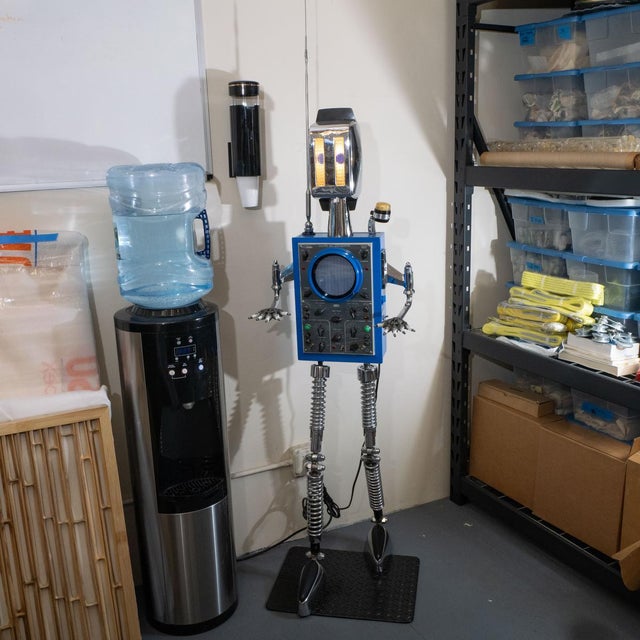 Mid-Century Modern "Junkyard" Robot Sculpture by Steve Heller For Sale - Image 3 of 12